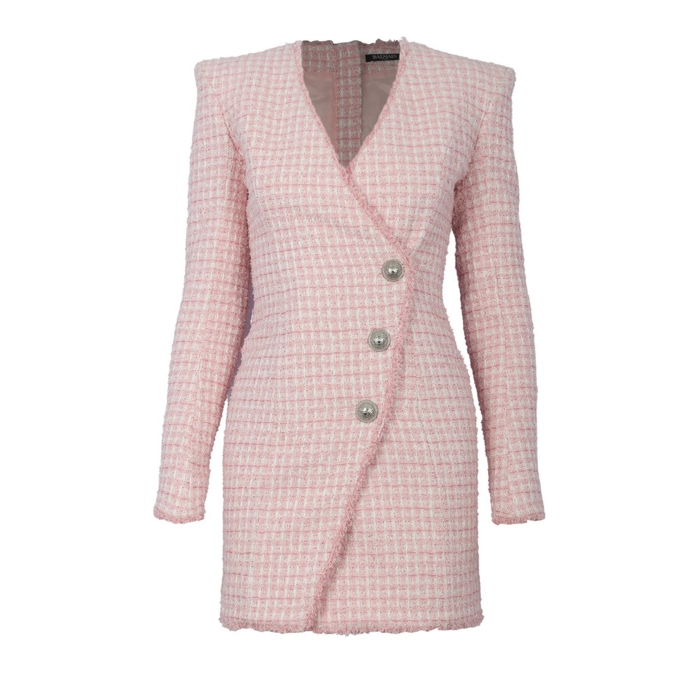 Balmain Pink Bouclé Tweed Dress - Picture 2 of 3